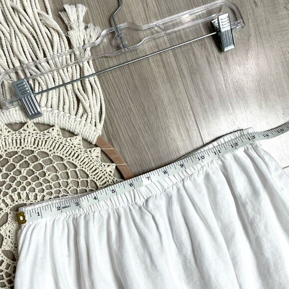 PLANET by Lauren G 100% linen pull on pants Size 3 US‎ 14 white lagenlook boho - Picture 9 of 11